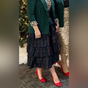Plaid Tiered Skirt
